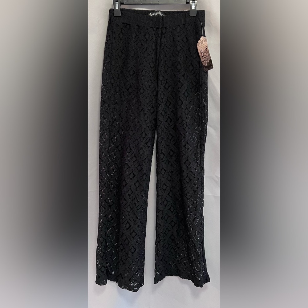 Boom Boom Jeans Black Lace Pant with Underlining Shorts - Size Medium NWT!